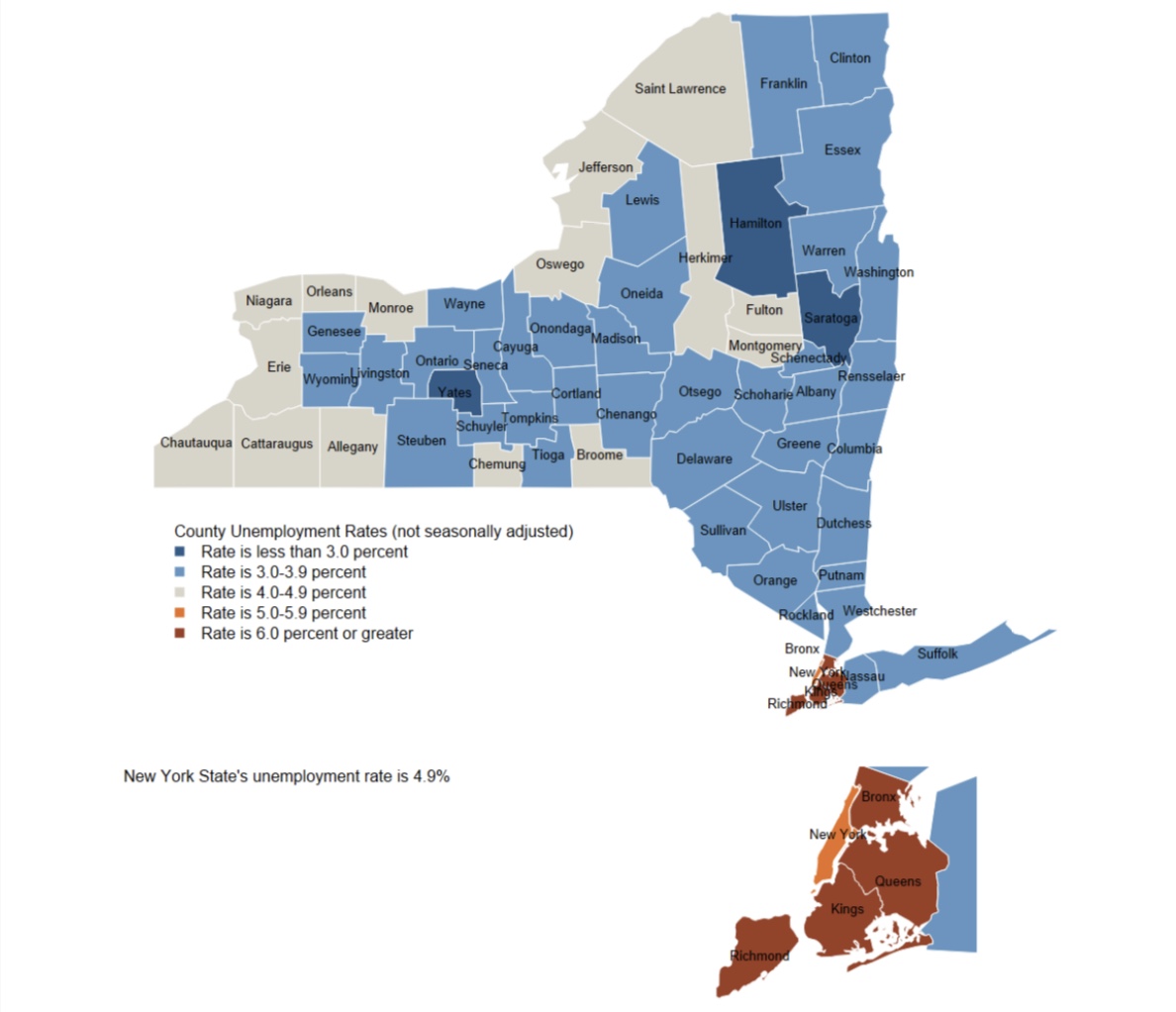 August 2022 DOL Unemployment Map