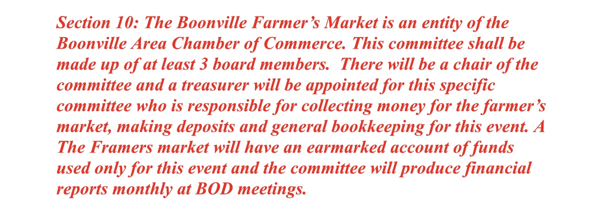 Boonville Chamber Chris Bylaws Section 3 Three