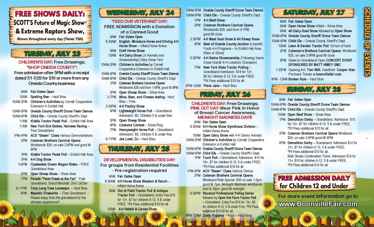 Boonville Oneida County Fair Brochure 2024 2