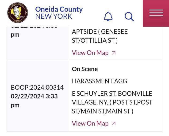 Boonville Police Chamber Aggravated Harassment February 2024 OC 911