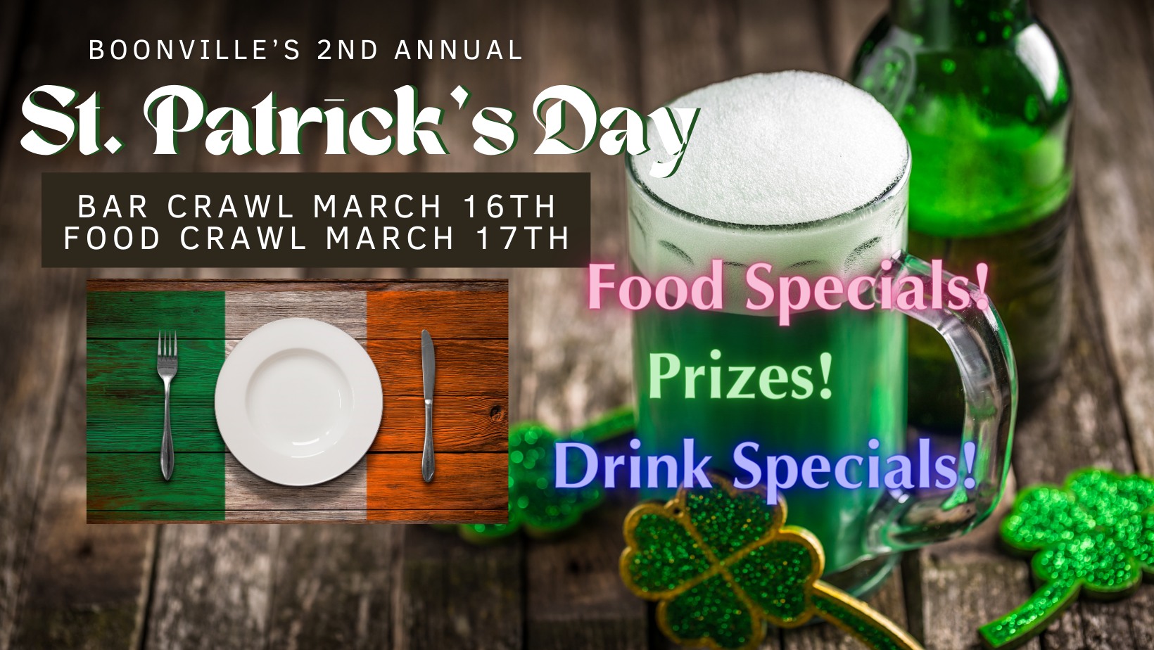 Boonville St Patricks Day Bar Food Crawl 2024