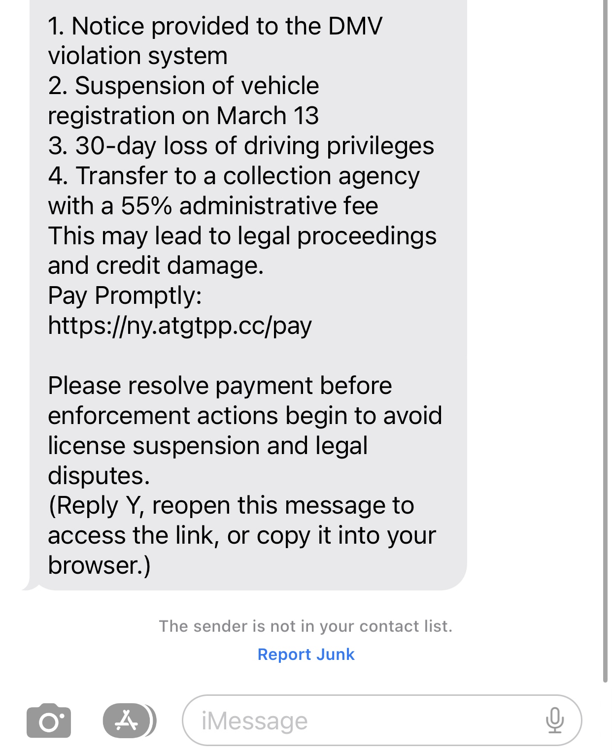DMV Scam Texts March 2026 2