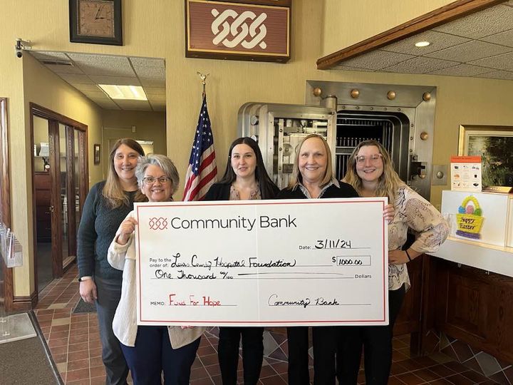 LCHS Fund for Hope Donation Community Bank March 2024