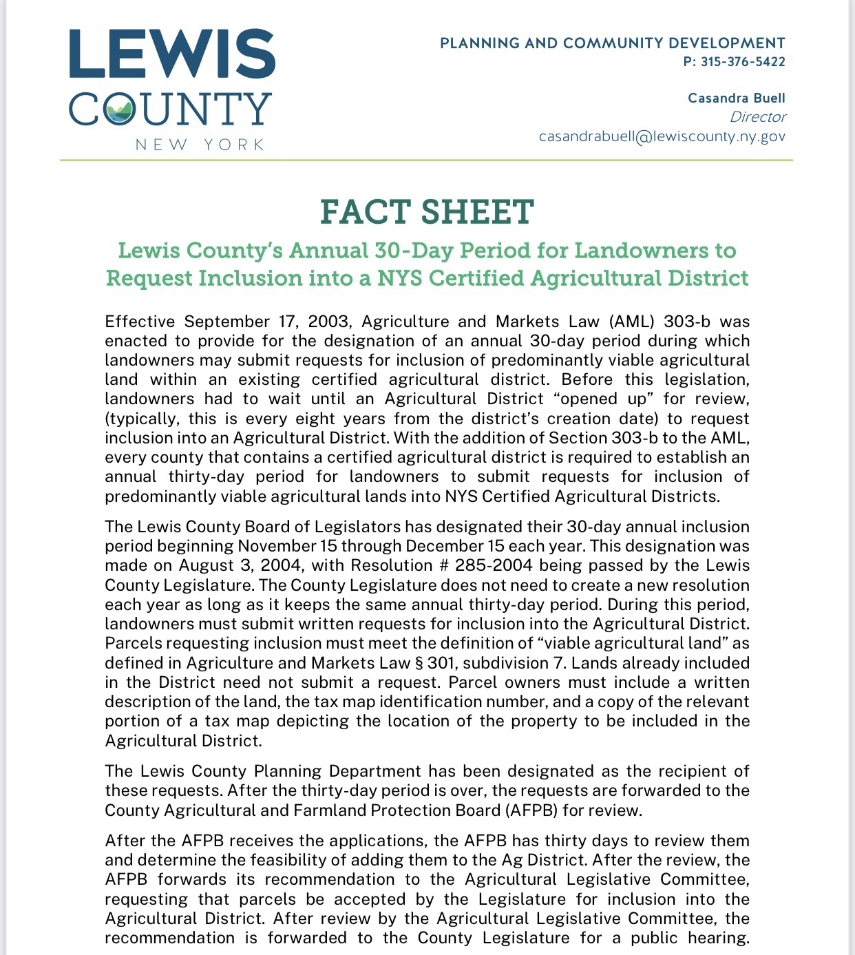 Lewis County Agriculture Inclusion Fact Sheet 1 2024