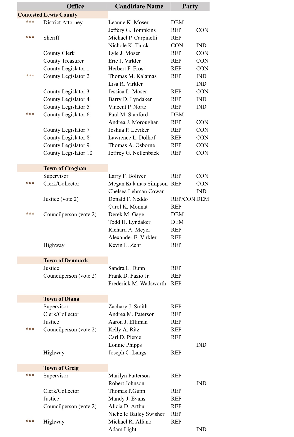 Lewis County Ballot 2023 1