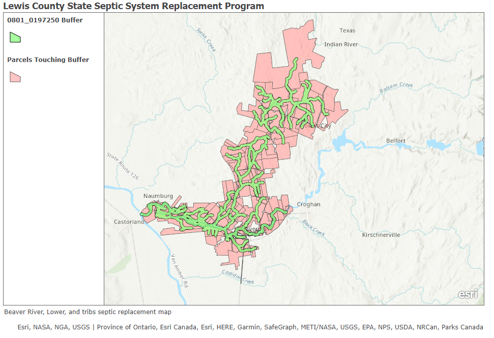 Lewis County Beaver River Septic System Map