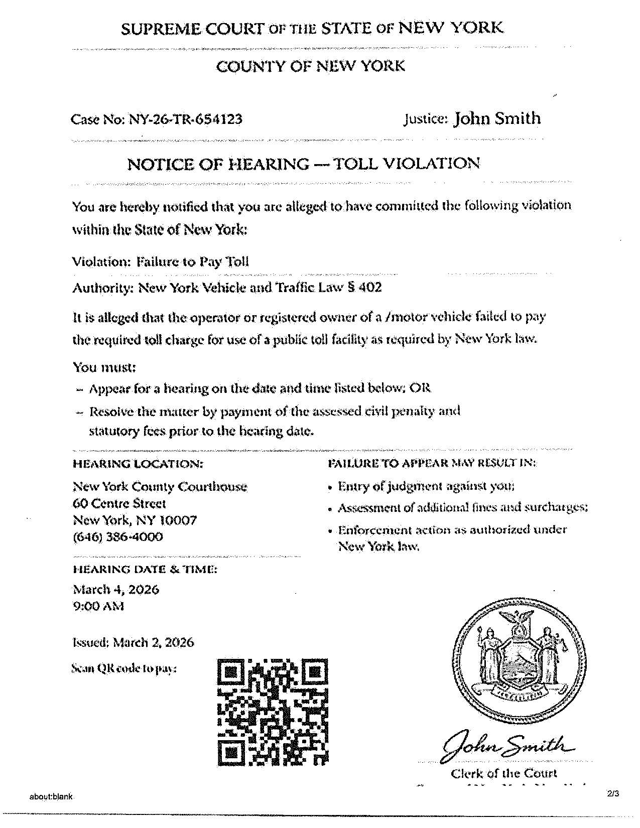 Lewis County Court Summons Scam March 5 2026