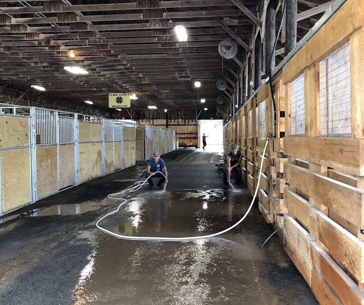 Lewis County Fair Flood Cleanup July 2024 Horse Barns