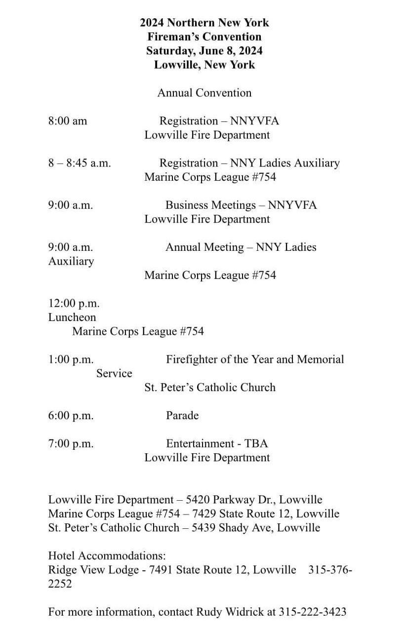 NNY Fire Convention Lowville 2024