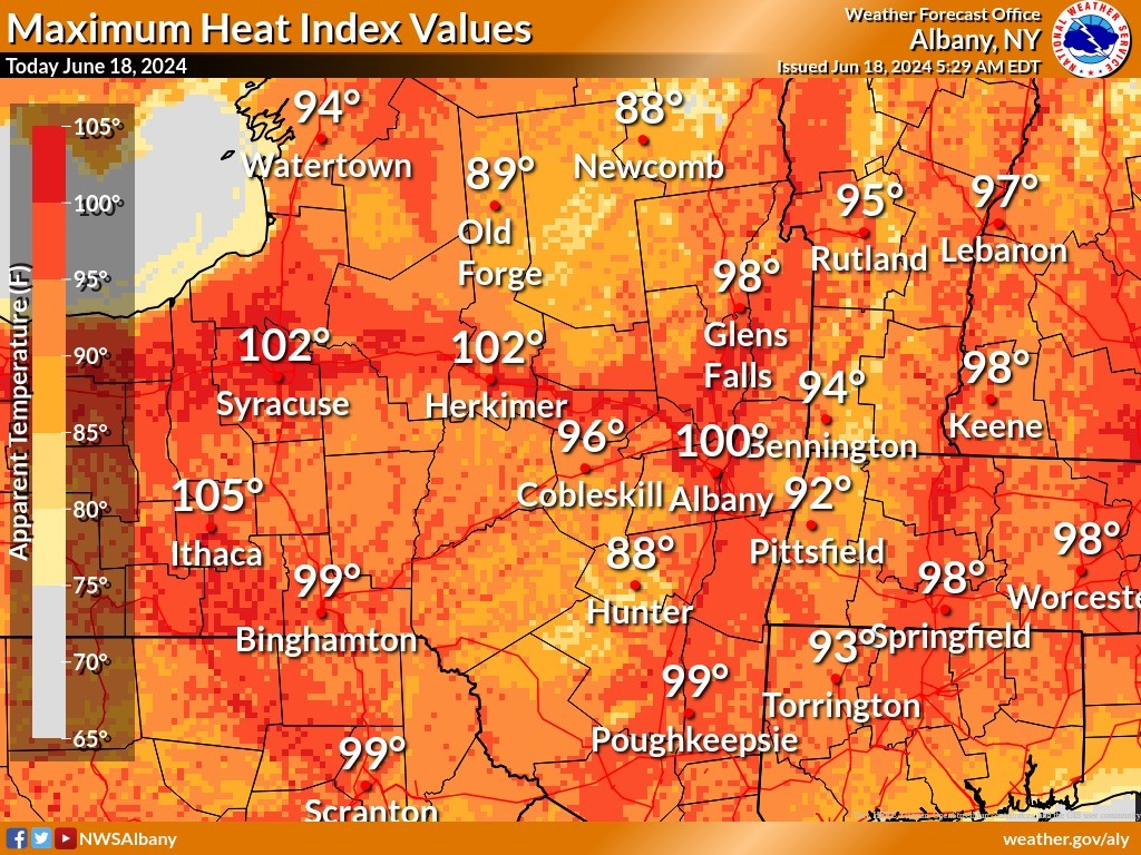 NWS Heat Wave June 2024 Max Heat Index