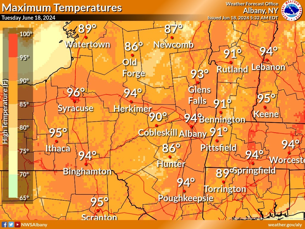 NWS Heat Wave June 2024 Max Temps