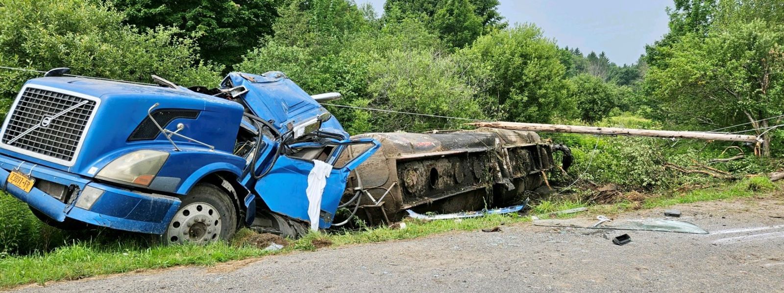 NYSP Tractor Trailer Jefferson County Roll Over July 2023