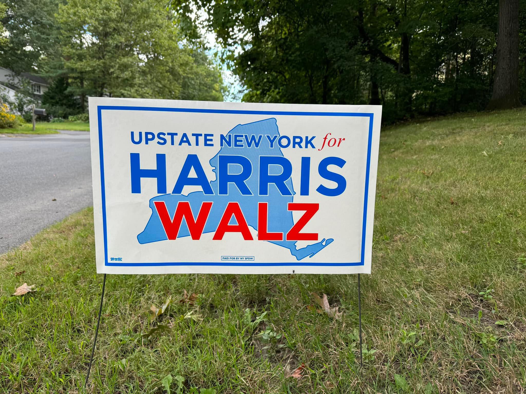 Oneida County Democratic Committee Harris Walz Campaign Signs Thefts October 2024