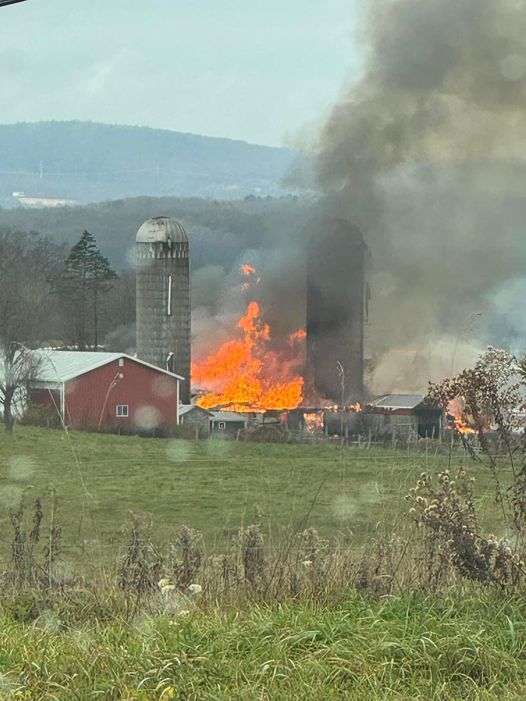 Remsen Barn Blaze Lake Julia Road November 2024