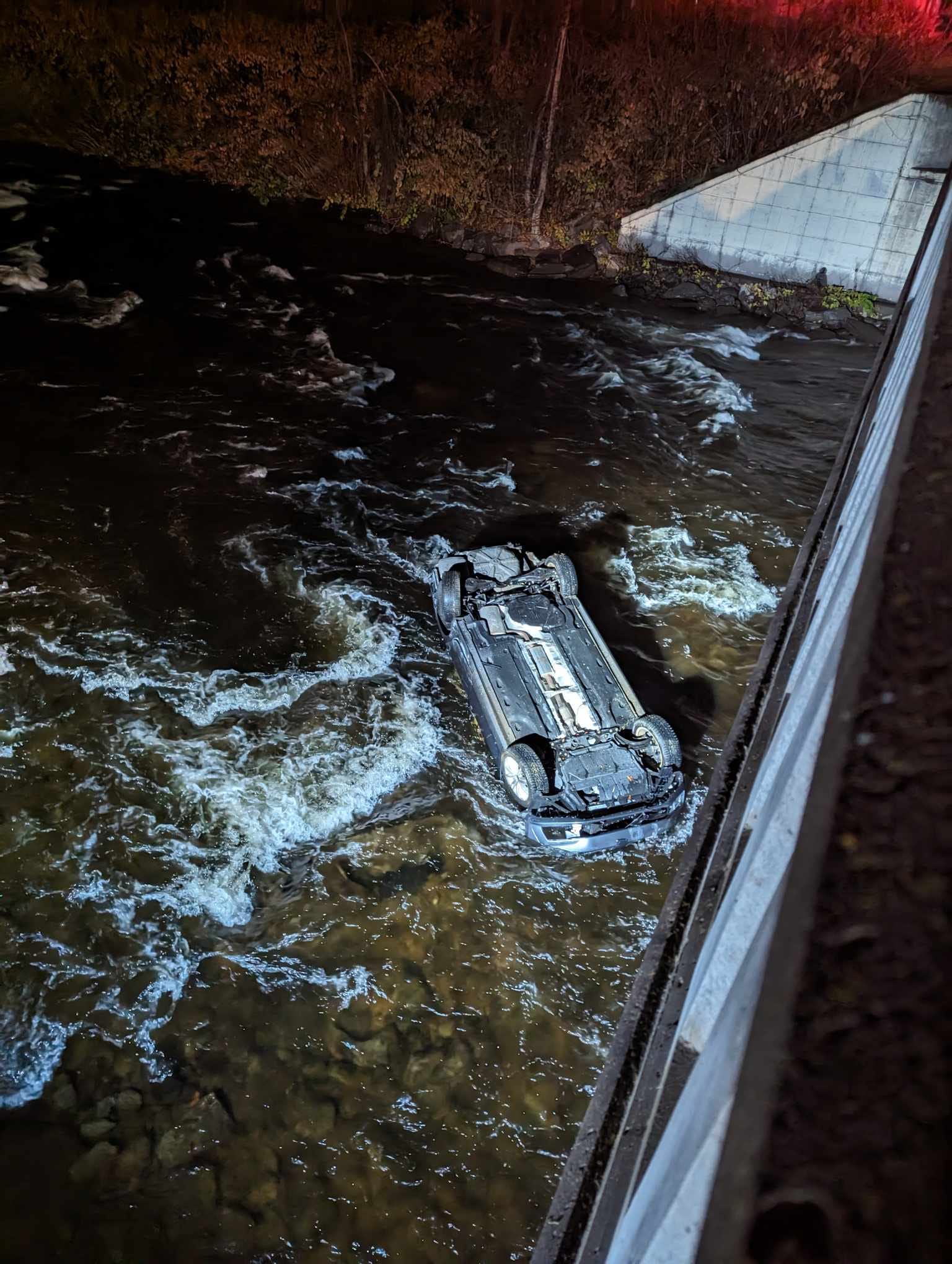 Taberg Fire Car in Creek November 2023