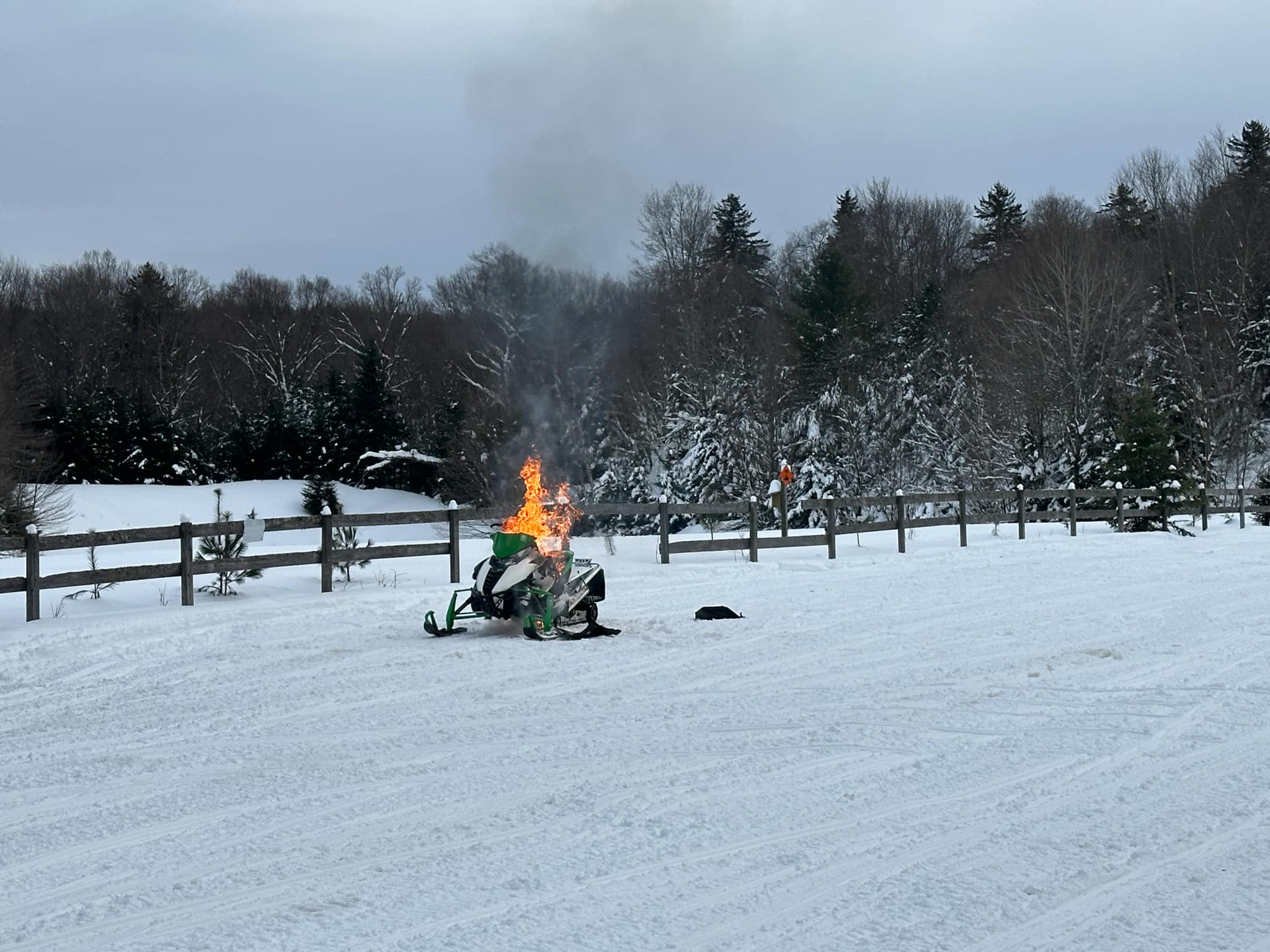 Town of Webb PD Snowmobile Fire February 2025