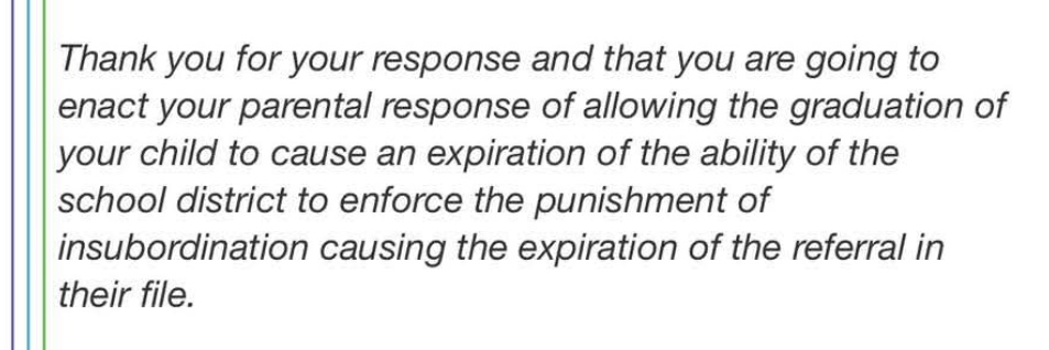 Town of Webb School District Superintendent Response to Suspension