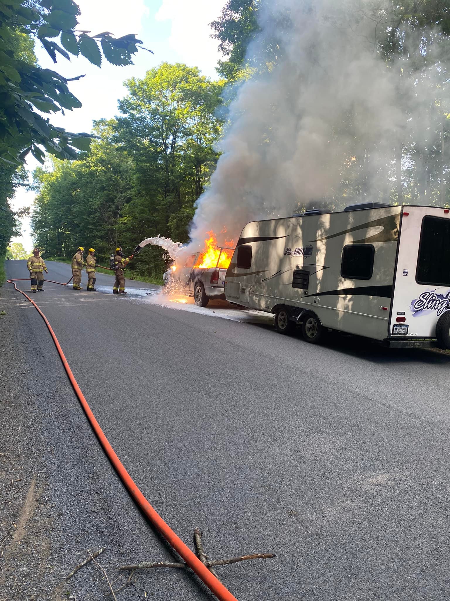 Truck Camper Fire Western Fire Department July 2022