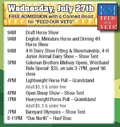 Wednesday July 27 Boonville Oneida County Fair