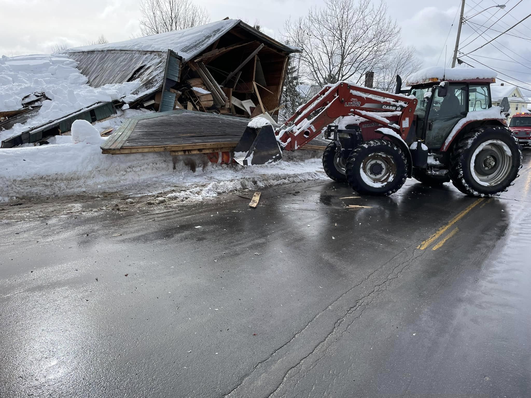 West Leyden FD Grange Hall Collapse February 2025