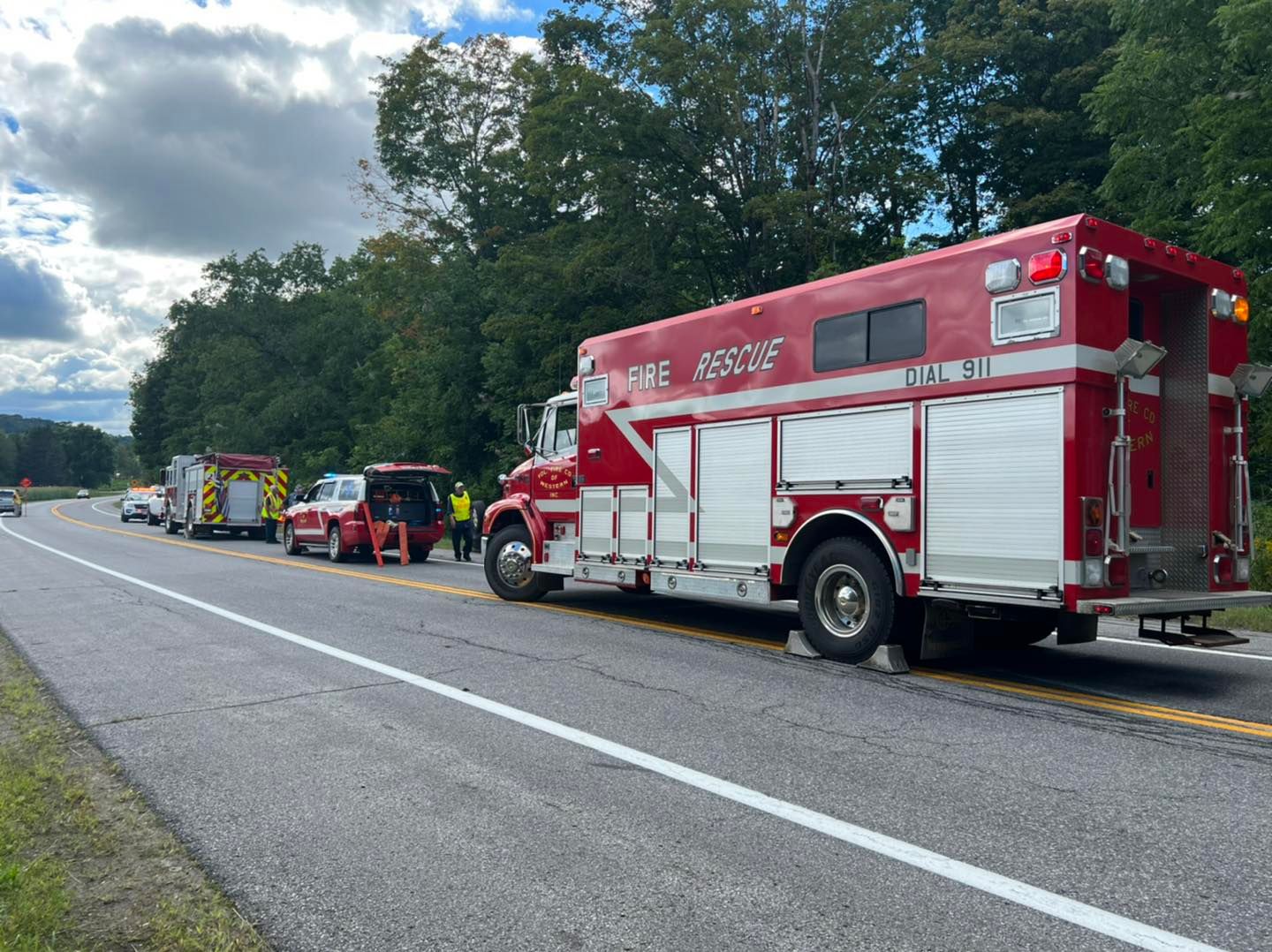 Flack Broadcasting Driver escapes from rollover accident in town of